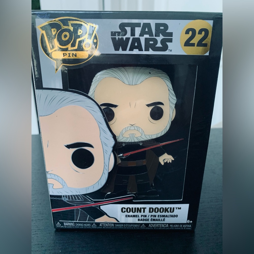 Large Funko Pop Pin! #22 Count Dooku Star Wars Sealed